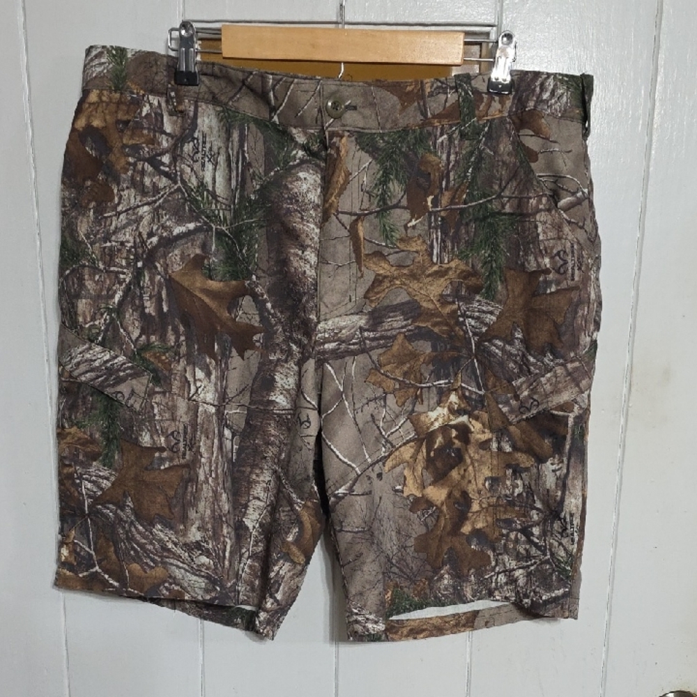 Realtree‎ Men's Cargo Shorts Camoflauge Lightweight Quick Dry Hiking Sz L EUC